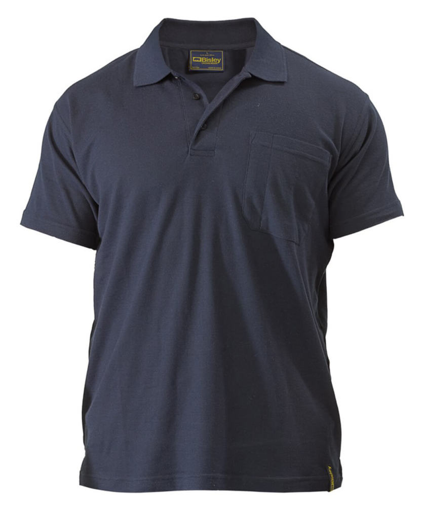 BISLEY MENS POLY COTTON WORK POLO SHIRT - 4 PACK