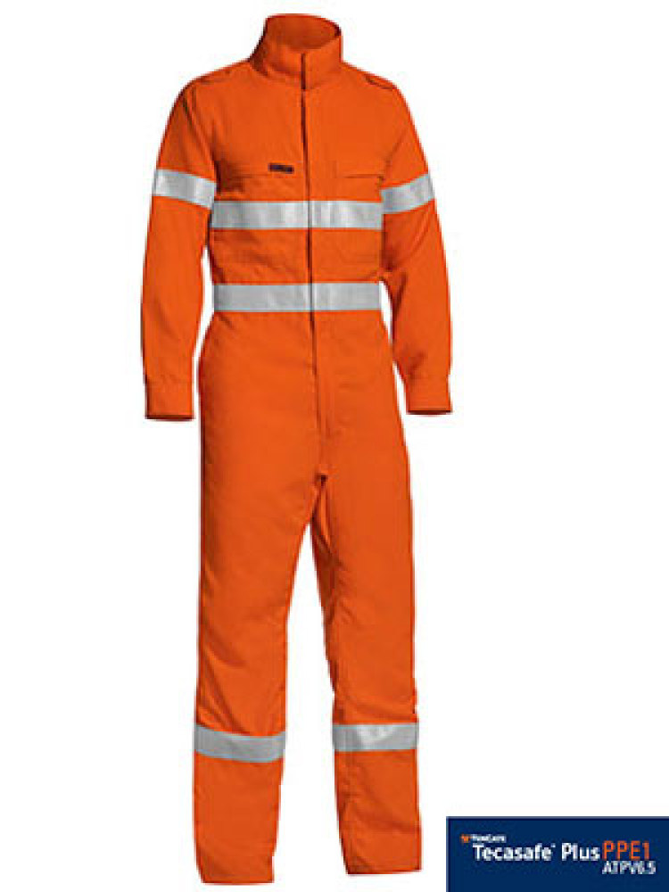 BISLEY TENCATE TECASAFE PLUS TAPED HI VIS LIGHTWEIGHT COVERALL