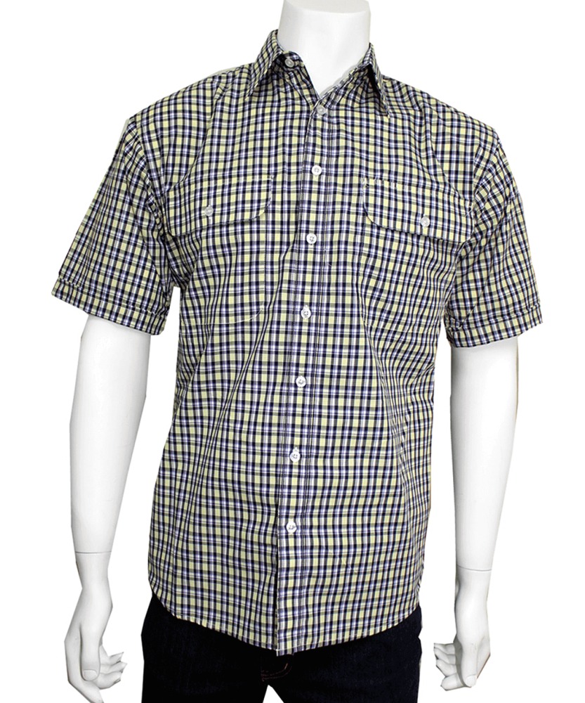 BISLEY MENS CASUAL CHECK SHIRT SHORT SLEEVE