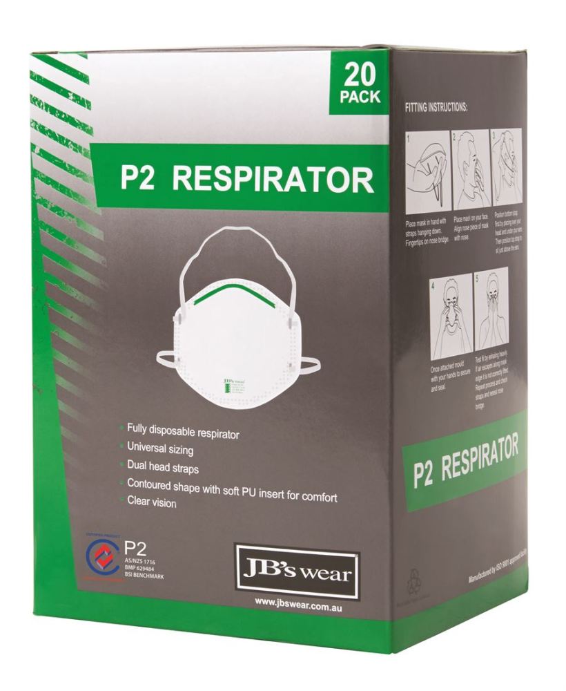 JB`s WORKWEAR WEAR P2 RESPIRATOR 20 PC
